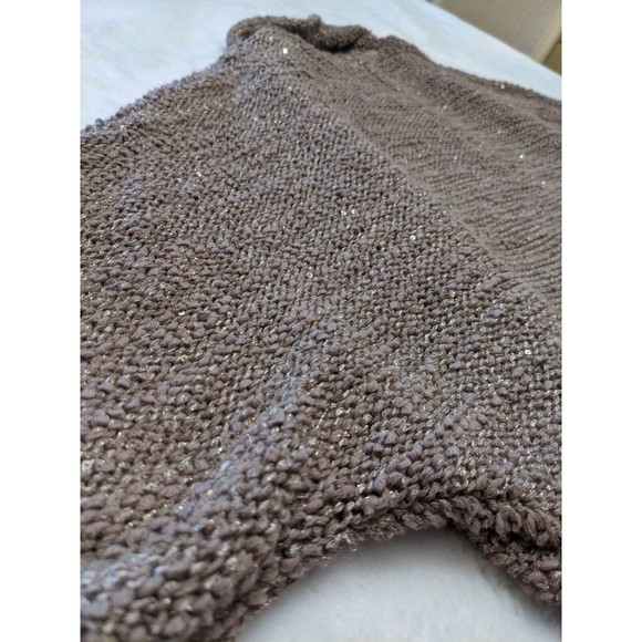 Chicos Womens Sweater Beige Sparkle Cardigan Open Front Short Sleeve Size S / M - Picture 10 of 10